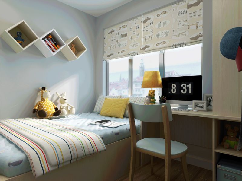 雙兒童房，整墻柜背景，135平簡(jiǎn)約四口之家！