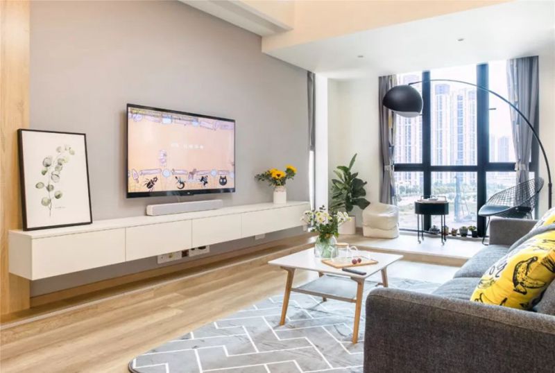 95㎡現(xiàn)代簡約家居，原木色+灰色絕配，好一個溫馨舒適的空間！